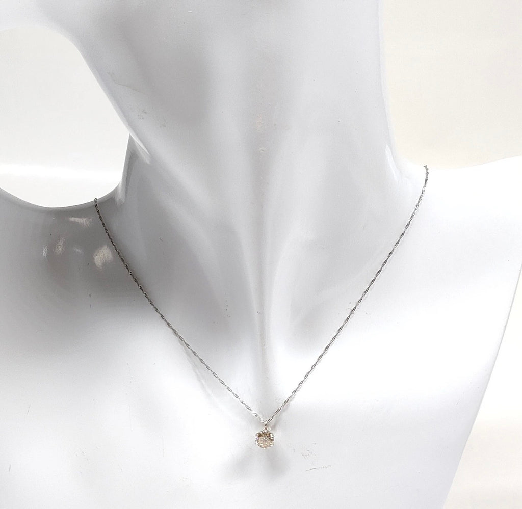 Natural .6 ct diamond with platinum chain -108