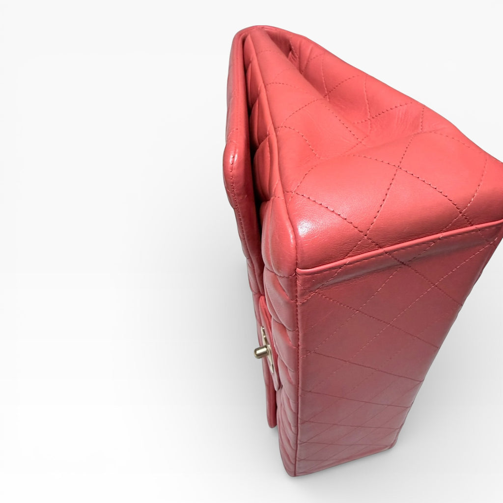 Chanel single flap coral