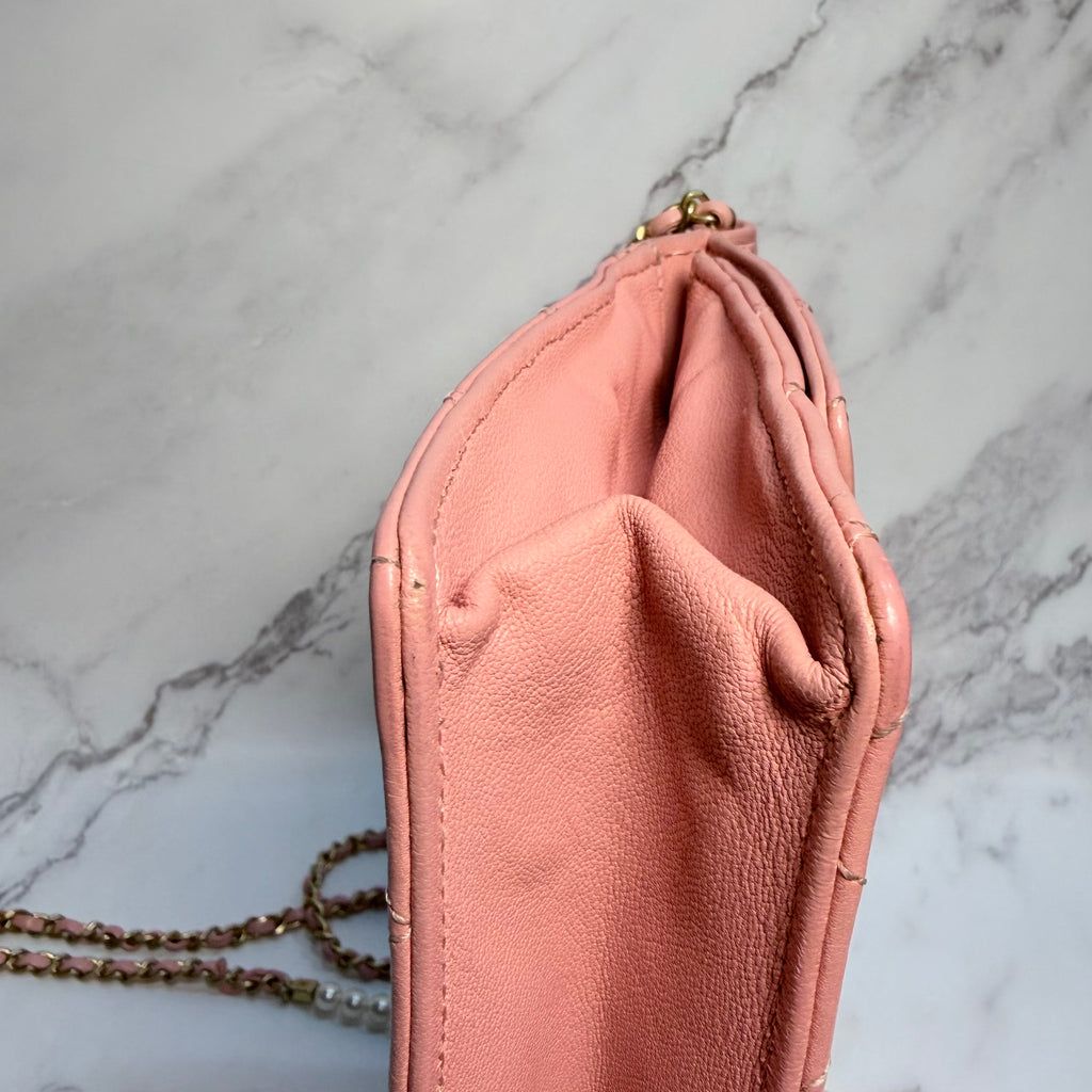 Chanel Quilted Pearl Chain Flap Bag