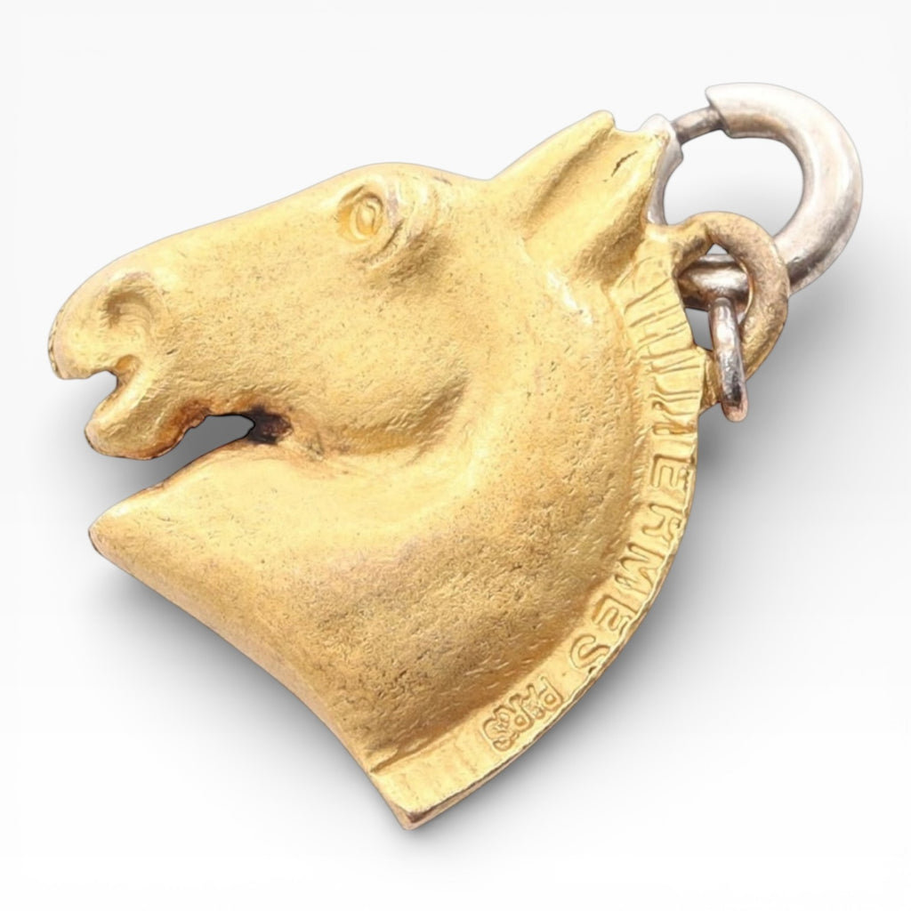 HERMES Cheval Pendant top Gold Plated -215