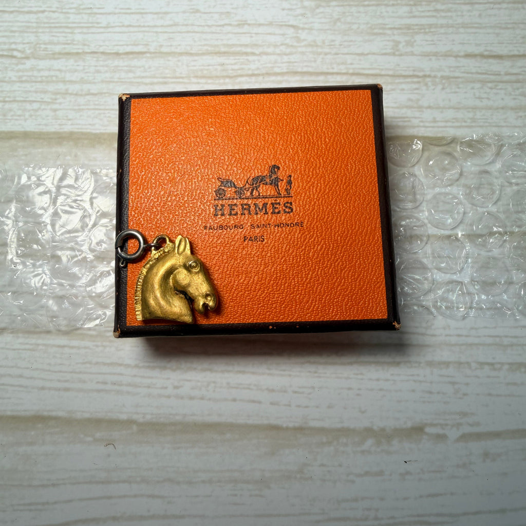 HERMES Cheval Pendant top Gold Plated -215