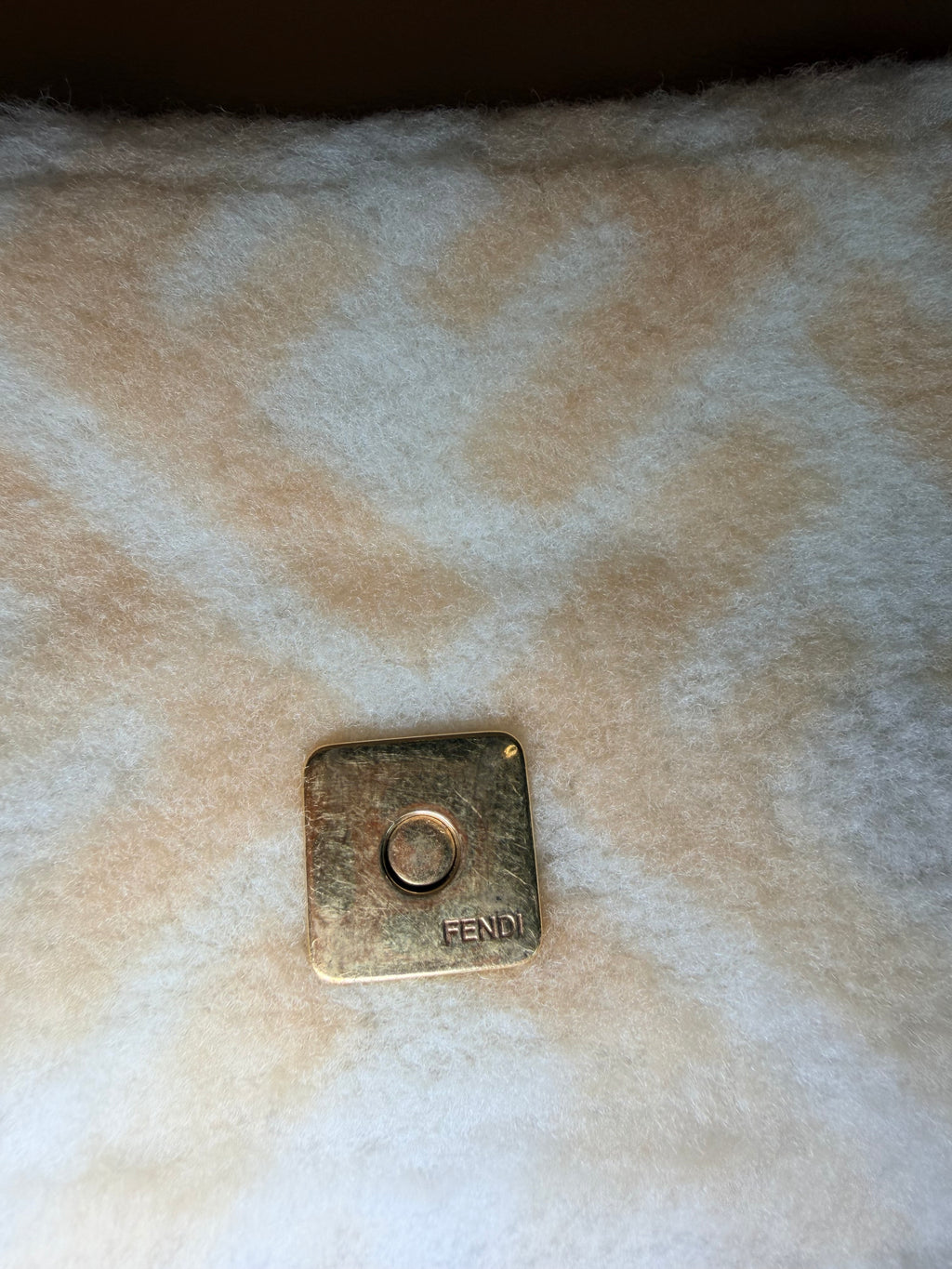 Fendi Mini Baguette with Montone (shearling) St. Macro FF - 166