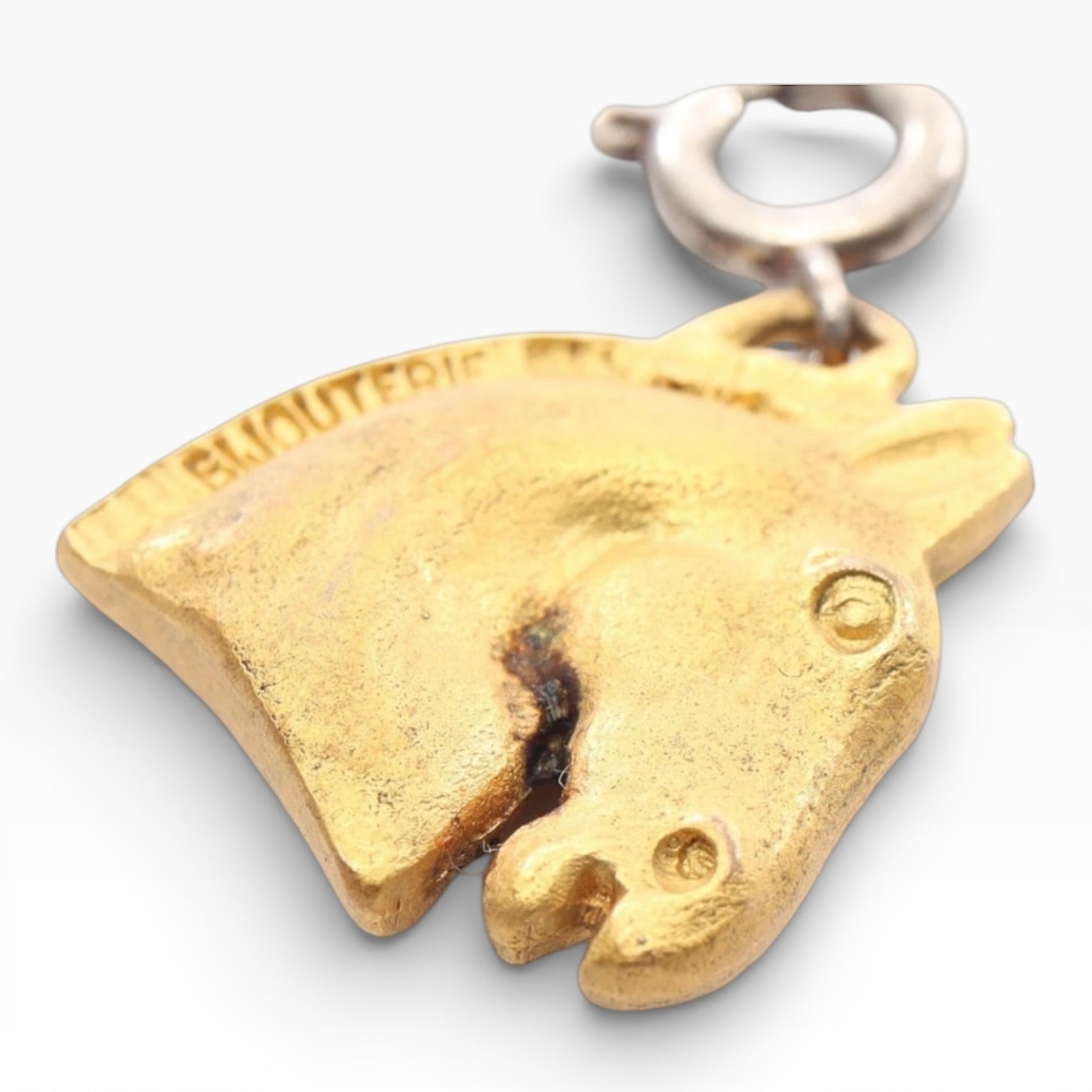 HERMES Cheval Pendant top Gold Plated -215