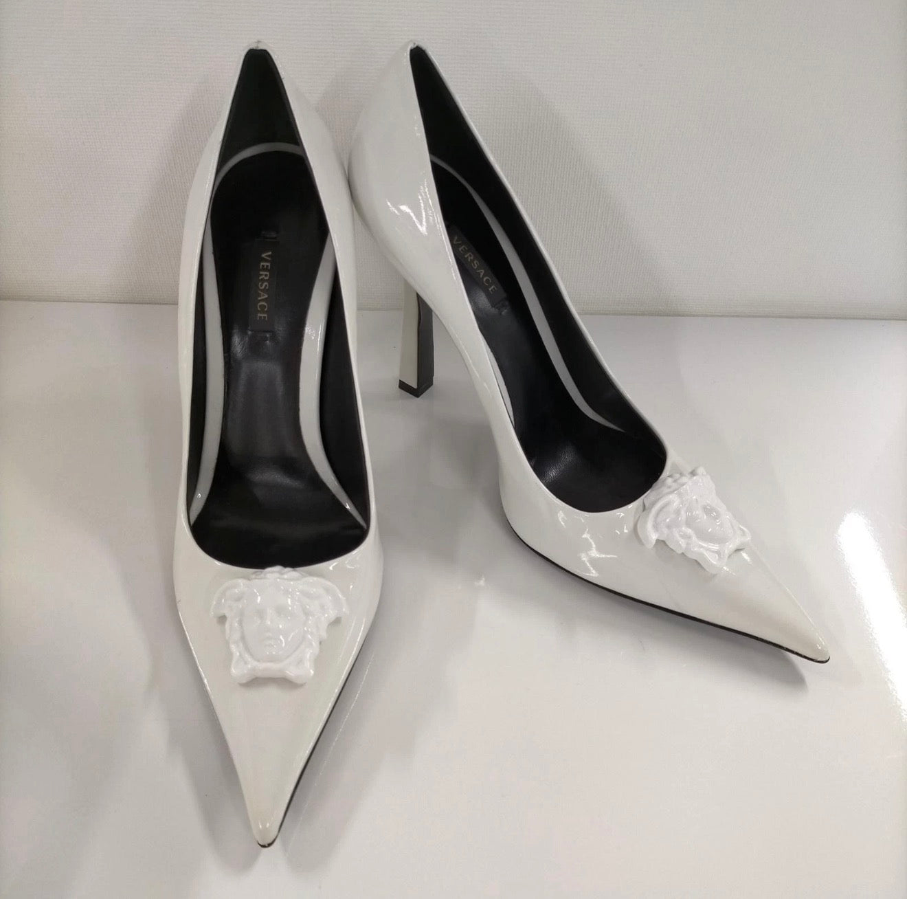 Versace Medusa White Patent Leather