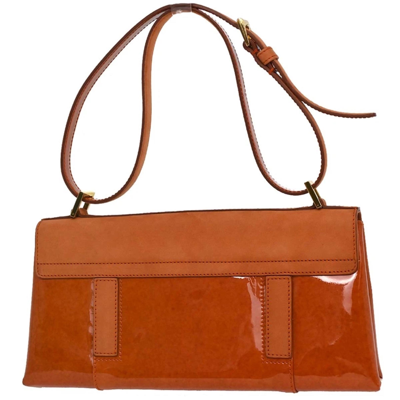 Back  leather handbag with a strap