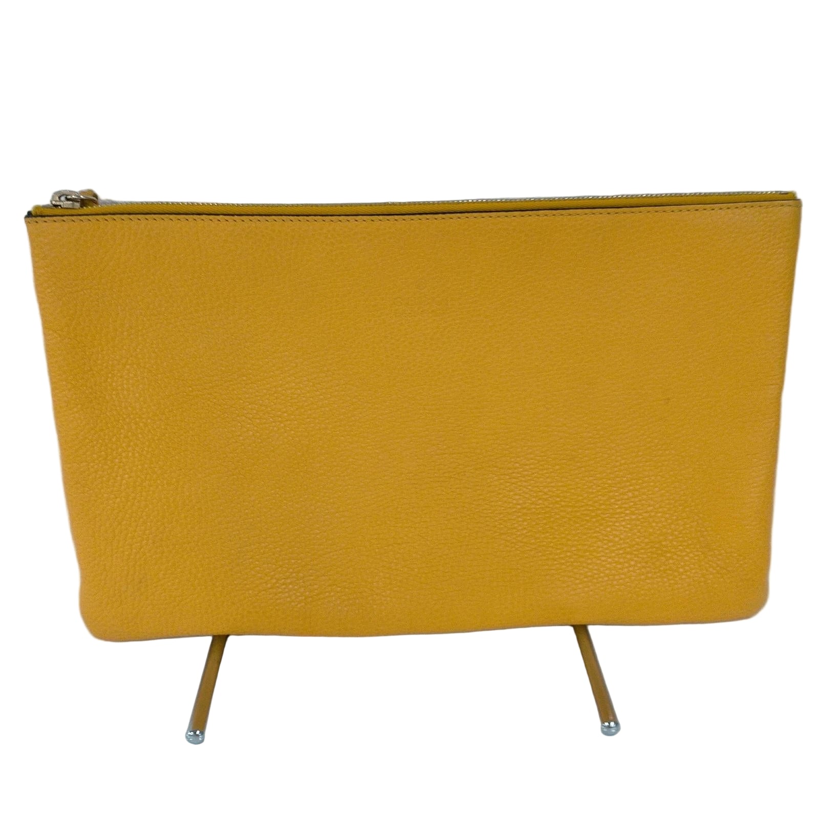 Gucci Pebbled Leather Clutch Yellow