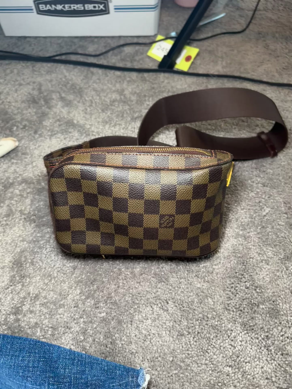 Louis Vuitton Geronimos Bum Bag in Damier Ebene